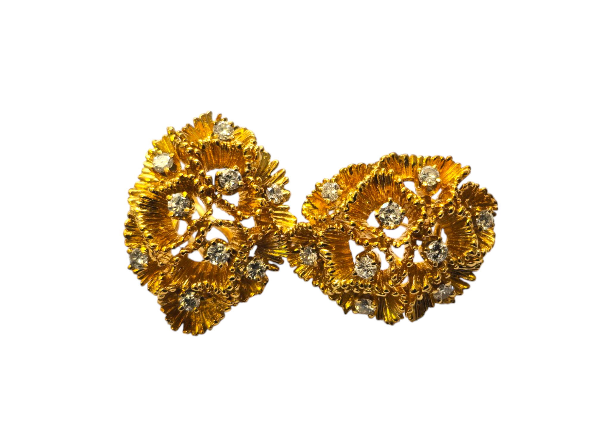 Vintage 18k Gold and Diamond Ring, Pendant and Earrings Set